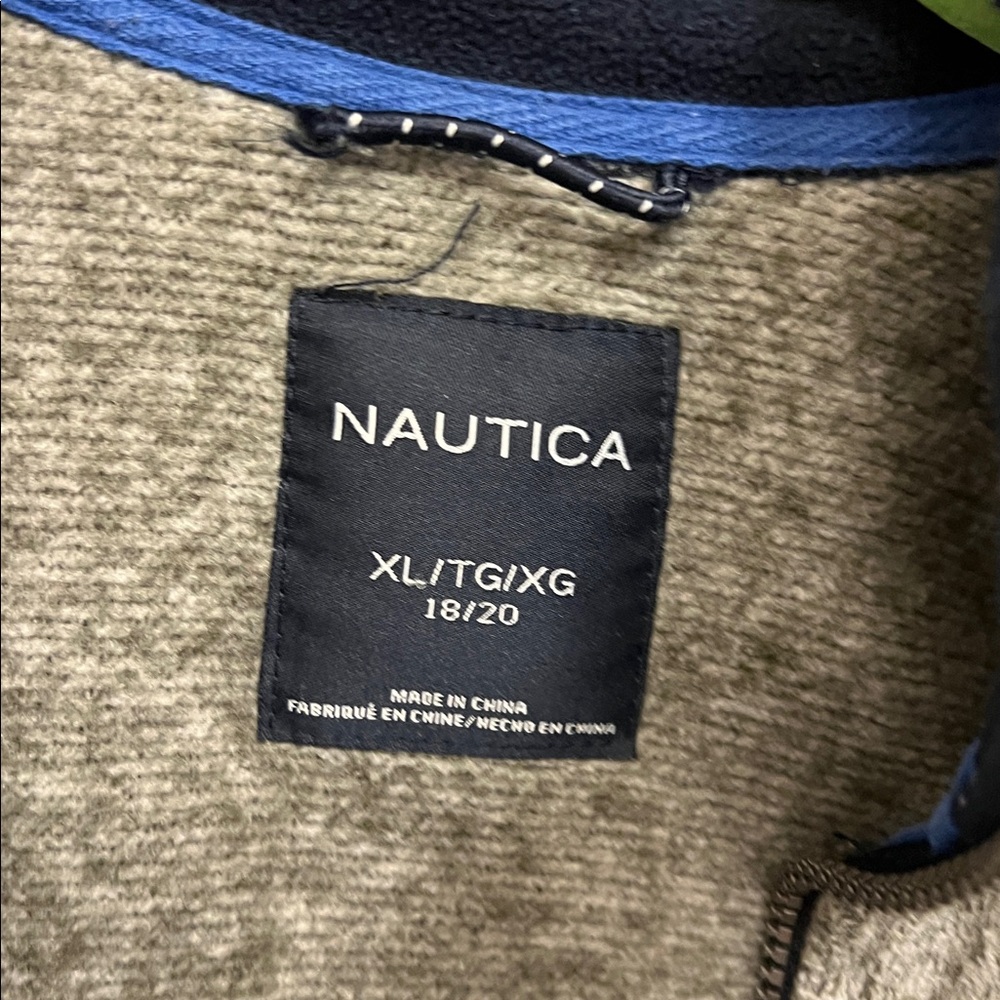 Nautica Heather Gray and Navy Fleece Jacket - Picture 2 of 3